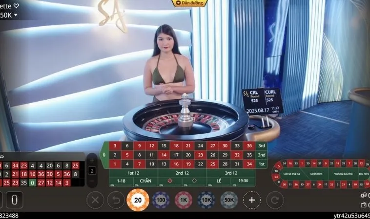 Giao diện đặt cược Roulette Nhà Cái 88Goals